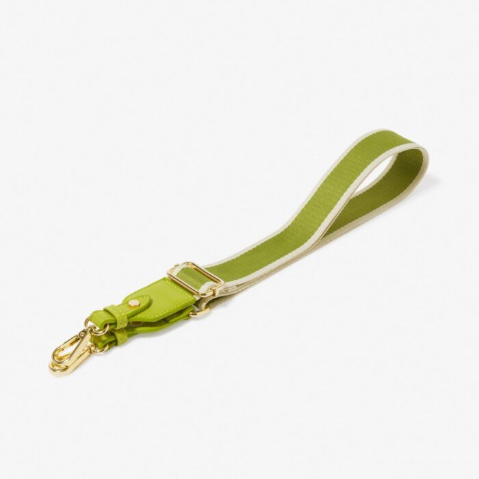 Katie Loxton Canvas Bag Strap - Lime Green Stripe